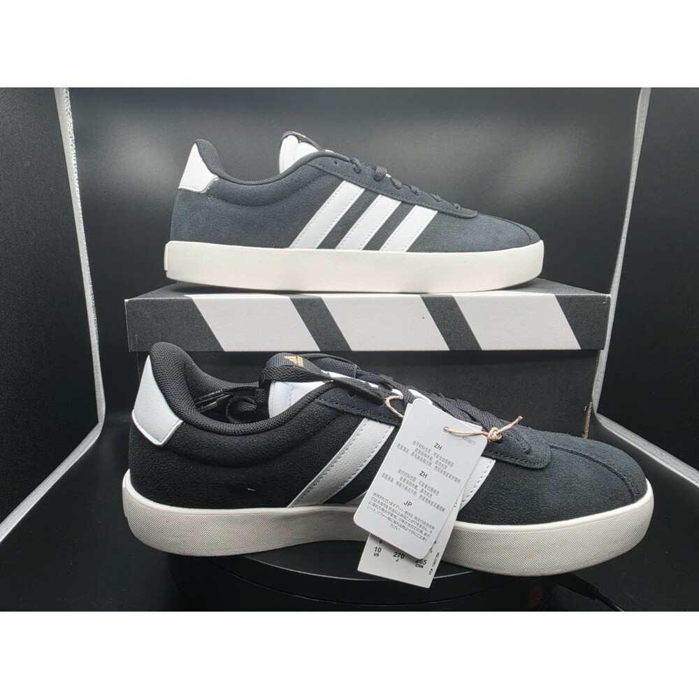 adidas Athletic Low Top Lace-Up Sneaker Black/White Rubber Sole 8.5 MEN/10 WOMEN